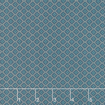Willow Hollow - Stair Stepped Boxes Dark Blue Yardage