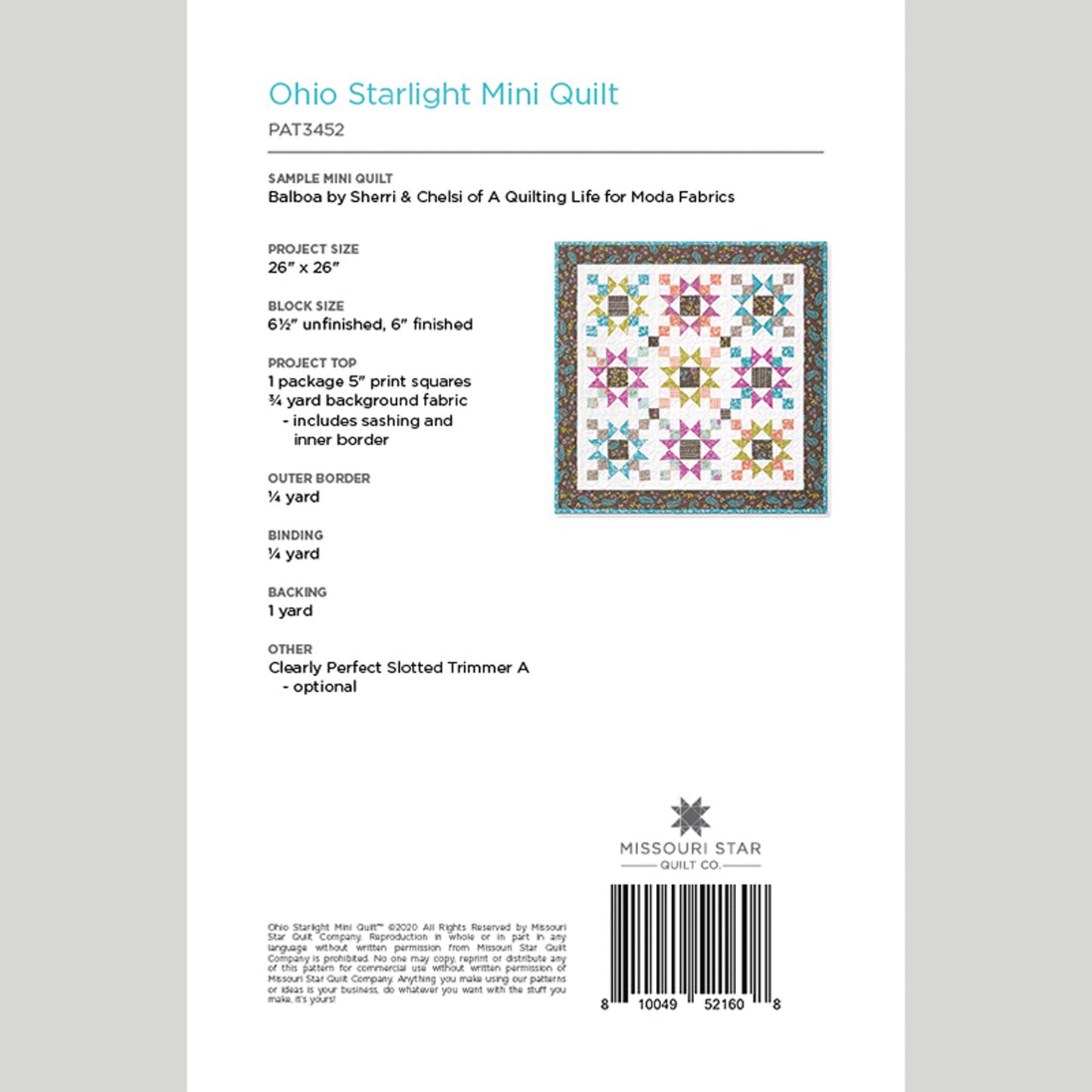 Digital Download - Ohio Starlight Mini Quilt Pattern by Missouri Star Alternative View #1