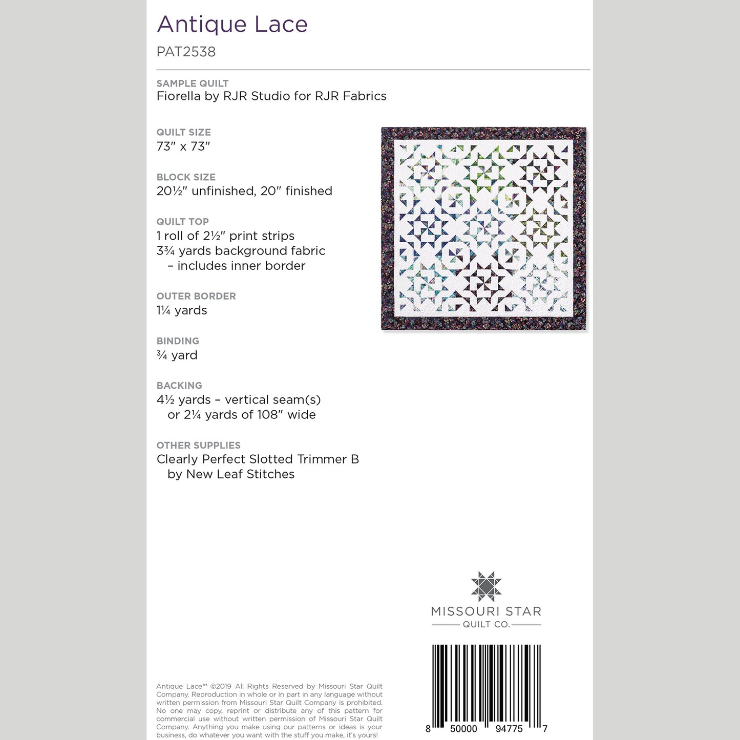 Digital Download - Antique Lace Quilt Pattern by Missouri Star Alternative View #1