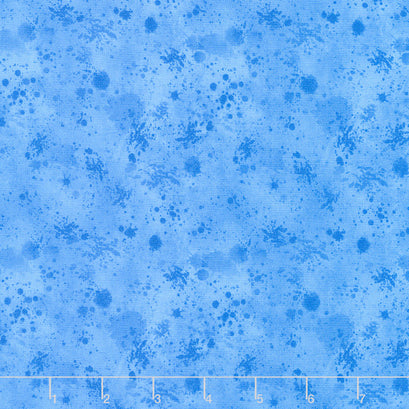 School is Cool - Paint Splatter Blue Yardage