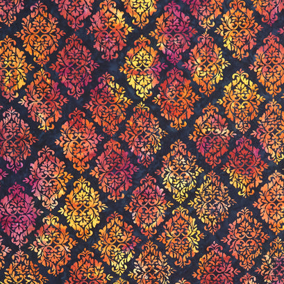 Bonfire Batiks - Damask Coal Yardage