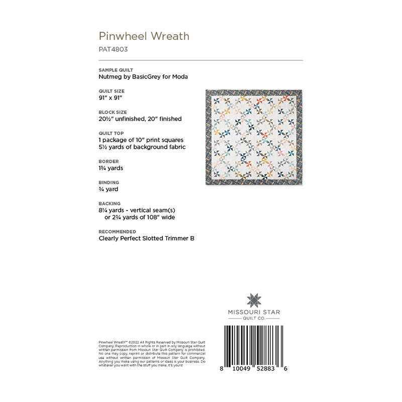 Digital Download - Pinwheel Wreath Quilt Pattern by Missouri Star Alternative View #1