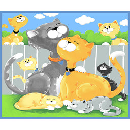 Kitty The Cat - Play Mat Sky Blue Panel Primary Image
