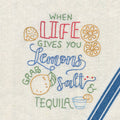 Aunt Martha's When Life Gives You Lemons Iron-On Embroidery Pattern