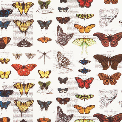 Art Journal - Butterflies Light Gray Yardage