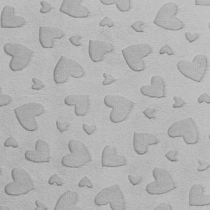 Cuddle® Embossed Heart - Silver 60" Minky Yardage