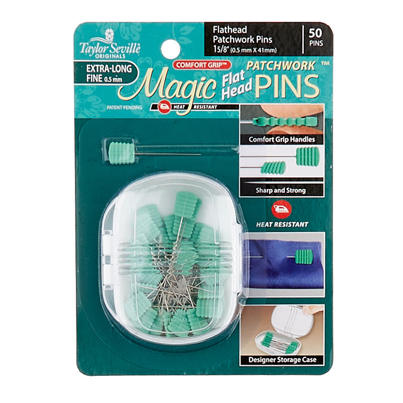 Magic Pins™ Flathead Patchwork Extra Long Fine Pins 50 count