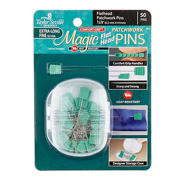 Magic Pins™ Flathead Patchwork Extra Long Fine Pins - 50 count Alternative View #2