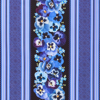 Pansy Paradise - 11" Stripe Pansy Yardage