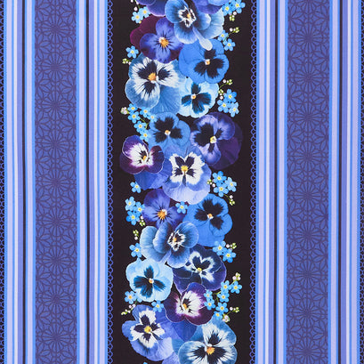 Pansy Paradise - 11" Stripe Pansy Yardage