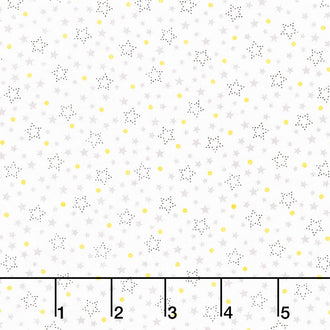 Sweet Dreams - Stars White Gray Yardage