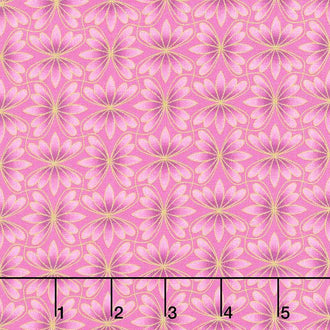 Alluring Butterflies - Petal Geo Purple Metallic Yardage