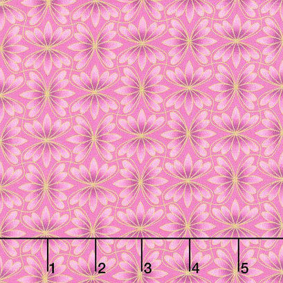 Alluring Butterflies - Petal Geo Purple Metallic Yardage