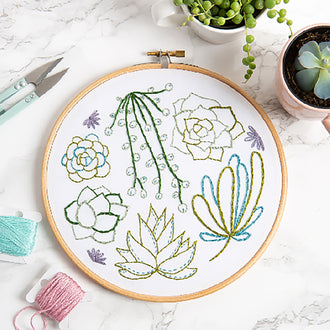 Succulents Embroidery KIt