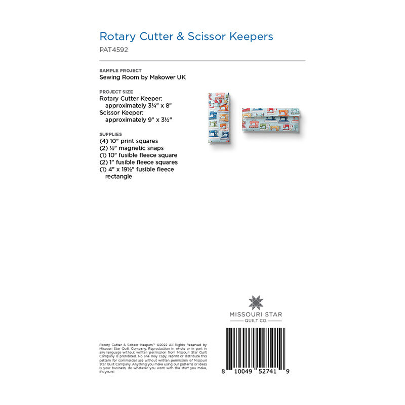 Rotary Cutter & Scissor Keepers Pattern by Missouri Star