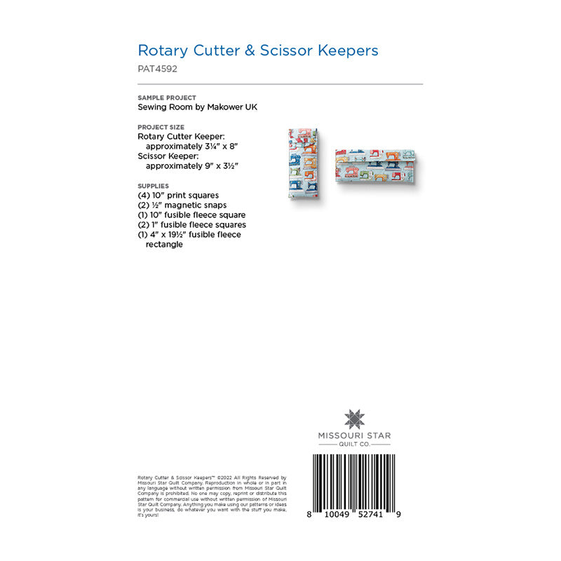 Rotary Cutter & Scissor Keepers Pattern by Missouri Star Alternative View #1