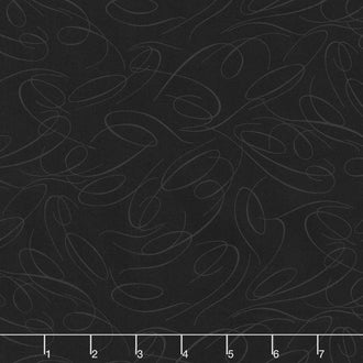 In the Black - Calligraphy Black on Black Yardage
