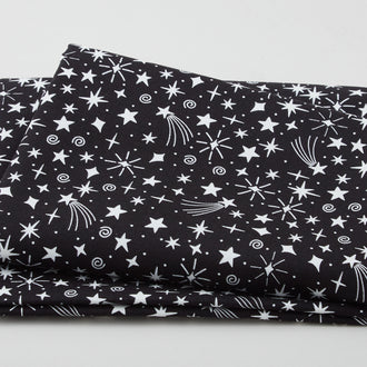 Amazing Aliens - Galaxy Stars Black 2 Yard Cut