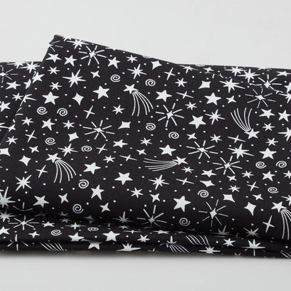 Amazing Aliens - Galaxy Stars Black 2 Yard Cut