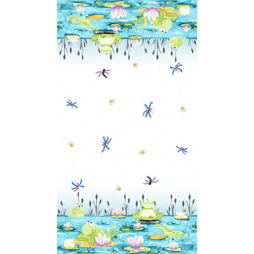 Paul's Pond - Frog Double Border Aqua Yardage Alternative View #1