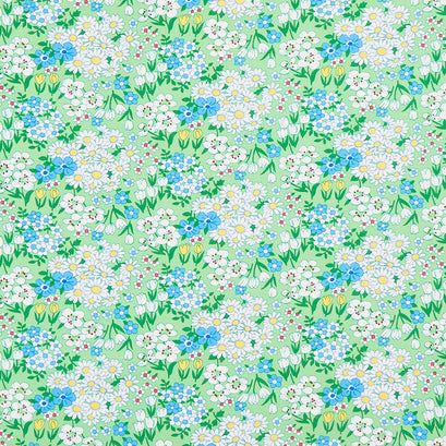 Wild Flour - Wildflowers Green Yardage