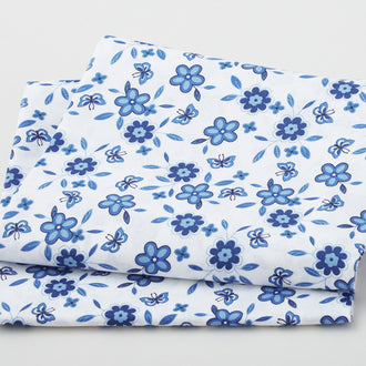 Delft Blue Ditsy - White 2 Yard Cut