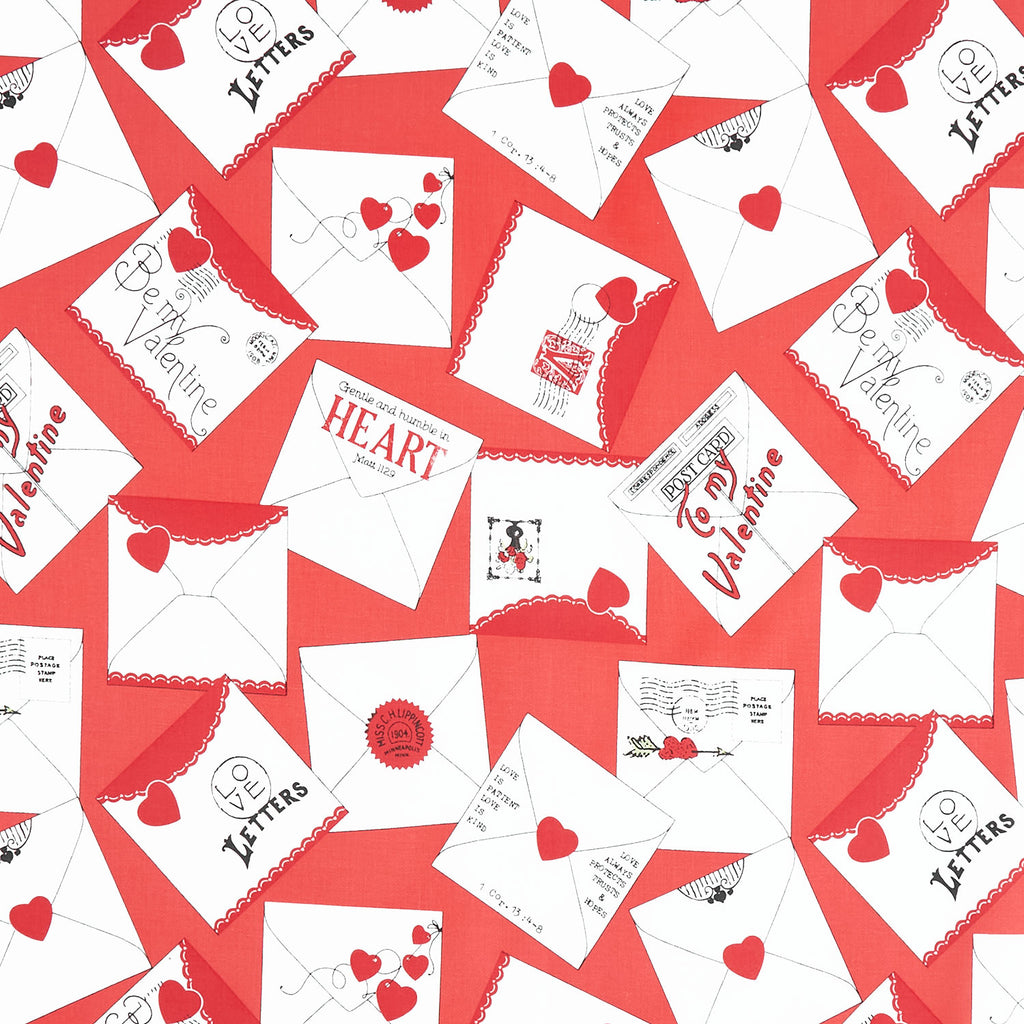 All My Heart - Valentine Greeting Red Yardage Primary Image