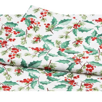 Christmas Time - Jolly Holly White One Yard Cut
