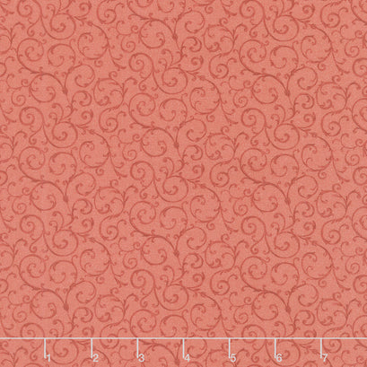 Victory Garden - Victorian Scrolls Cranberry Yardage
