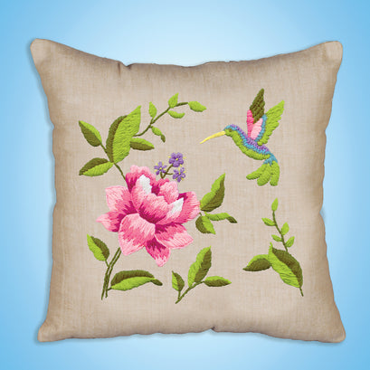 Hummingbird Crewel Embroidery Pillow Kit