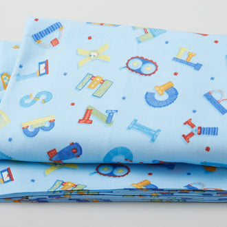 Alpha-Bots - Alphabet Toss Sky Blue 3 Yard Cut