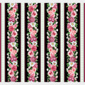 Blush - Floral Border Stripe Black Multi Yardage