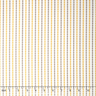 Sundrops - Beaded Stripe Taupe/Yellow Yardage