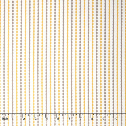 Sundrops - Beaded Stripe Taupe/Yellow Yardage
