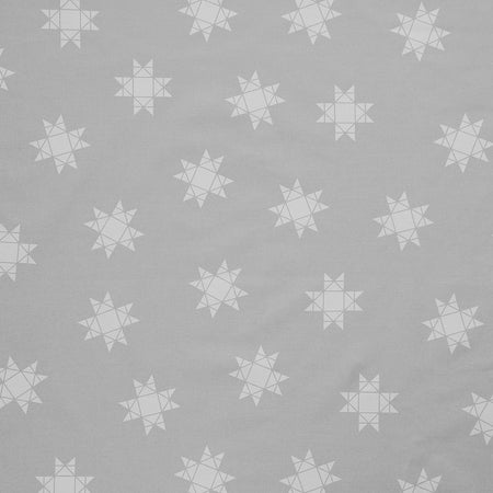 Missouri Star Quilt Backs - Tossed Missouri Star Medium Gray 110" Wide