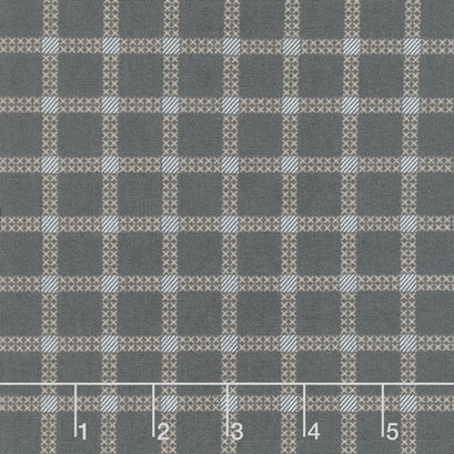 Dawn on the Prairie - Stitch Check Charcoal Night Yardage