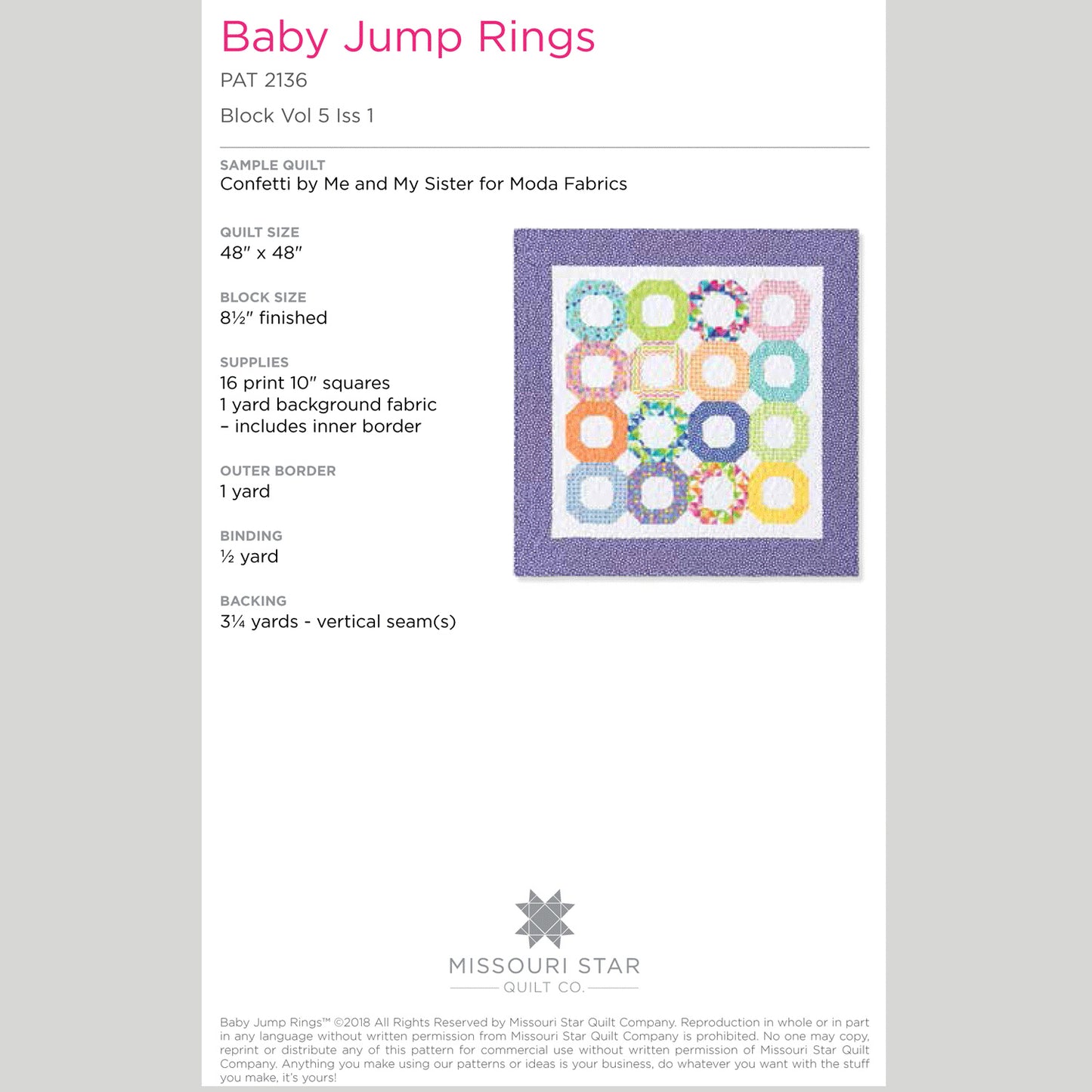 Digital Download - Baby Jump Rings Pattern by Missouri Star Alternative View #1