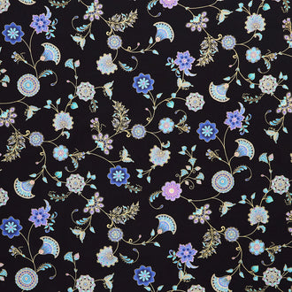 Empress - Small Metallic Medallions Black Yardage
