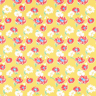 Wild Flour - Tossed Daisies Yellow Yardage