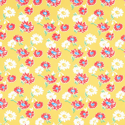 Wild Flour - Tossed Daisies Yellow Yardage