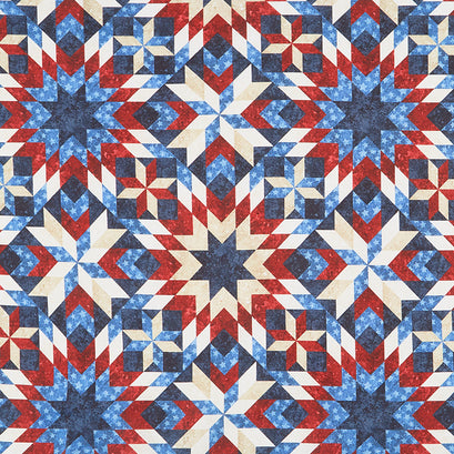 Stonehenge - Stars and Stripes - Quilt Blocks Navy Multi Yardage