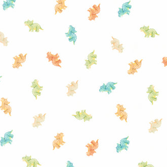 Age of the Dinosaurs - Tiny Triceratops Linen Yardage