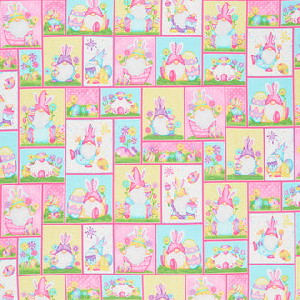 Hoppy Easter Gnomies - Easter Patchwork Multi Yardage