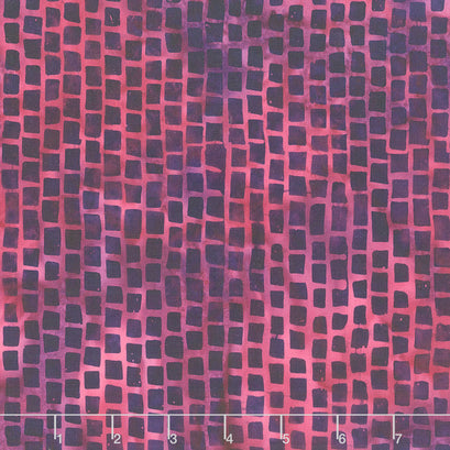 Bits and Pieces Batiks - Grid Purple Blackberry Yardage