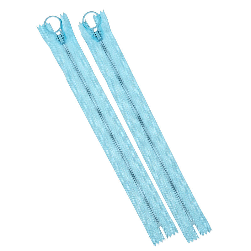 9" Hoop Pull Zippers - Light Blue Primary Image