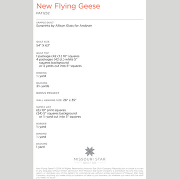Digital Download - New Flying Geese Quilt Pattern by Missouri Star Alternative View #1
