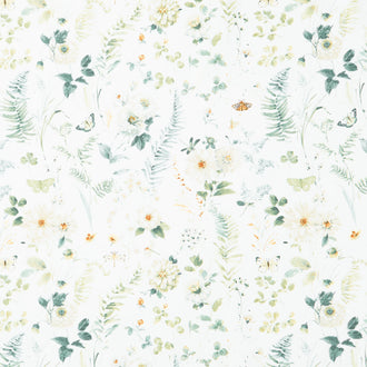 Green Fields - Large Floral Cream Yardage