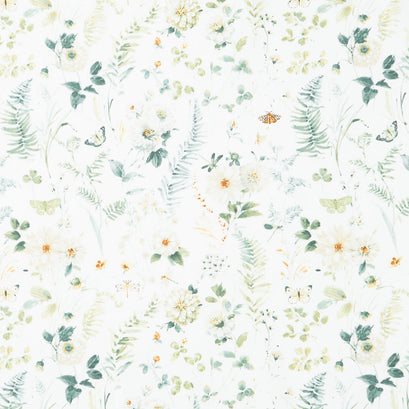 Green Fields - Large Floral Cream Yardage