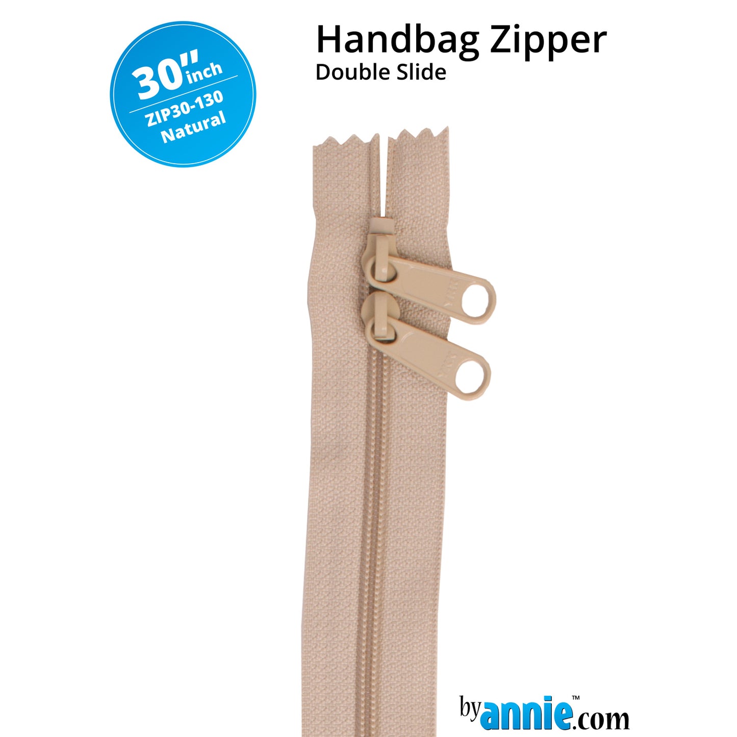 ByAnnie 30" Double Slide Zipper - Natural Primary Image