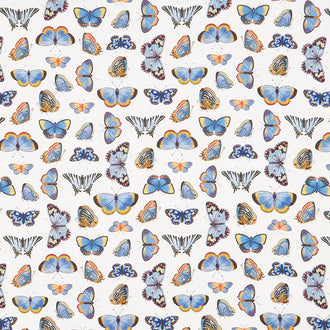 Something Blue - Butterflies Cream Multi Yardage